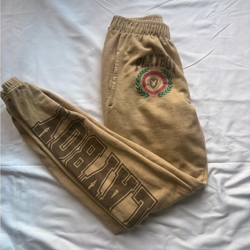 Tan Playboy Graphic Sweatpants